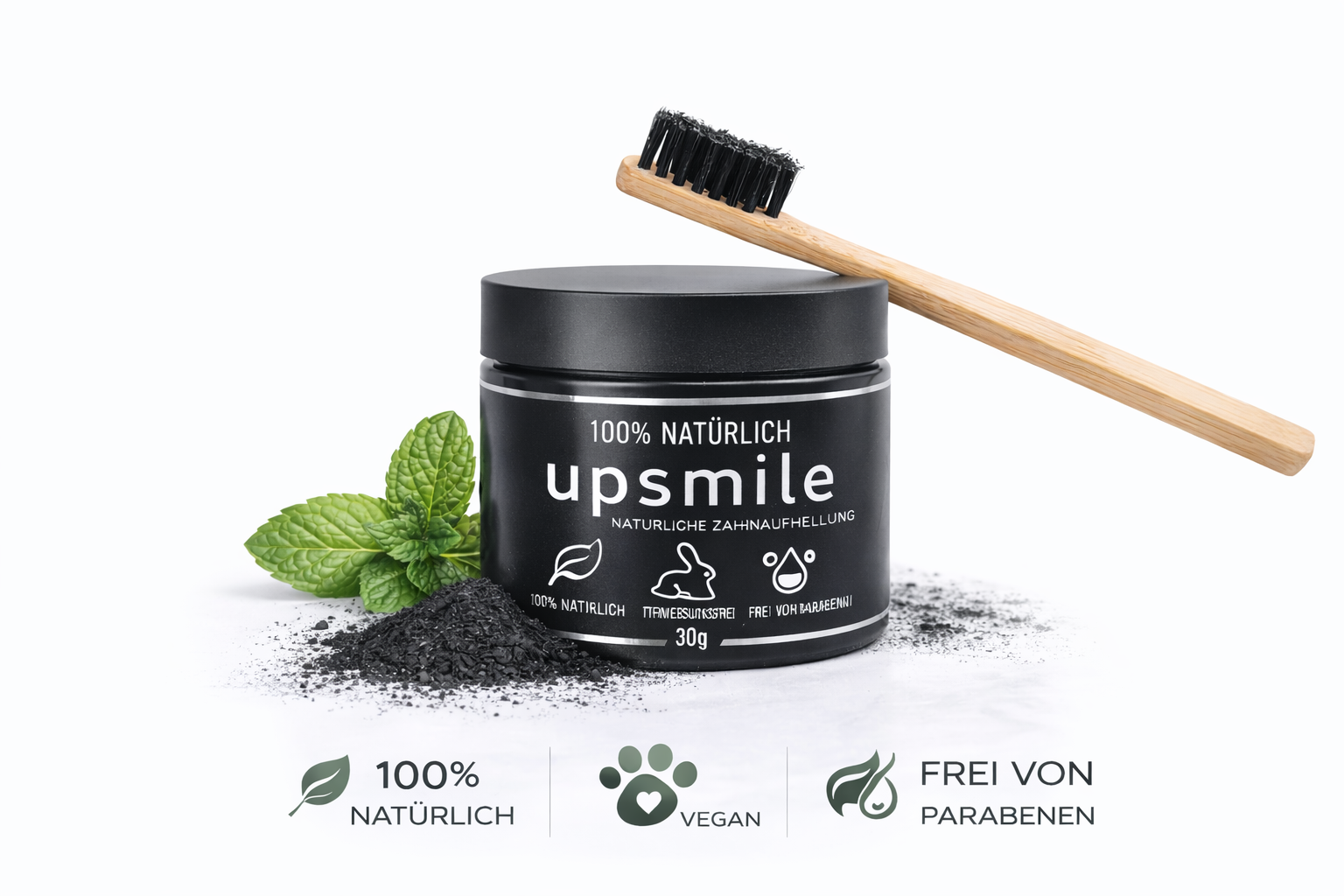UpSmile Aktivkohle zur natürlichen Zahnaufhellung