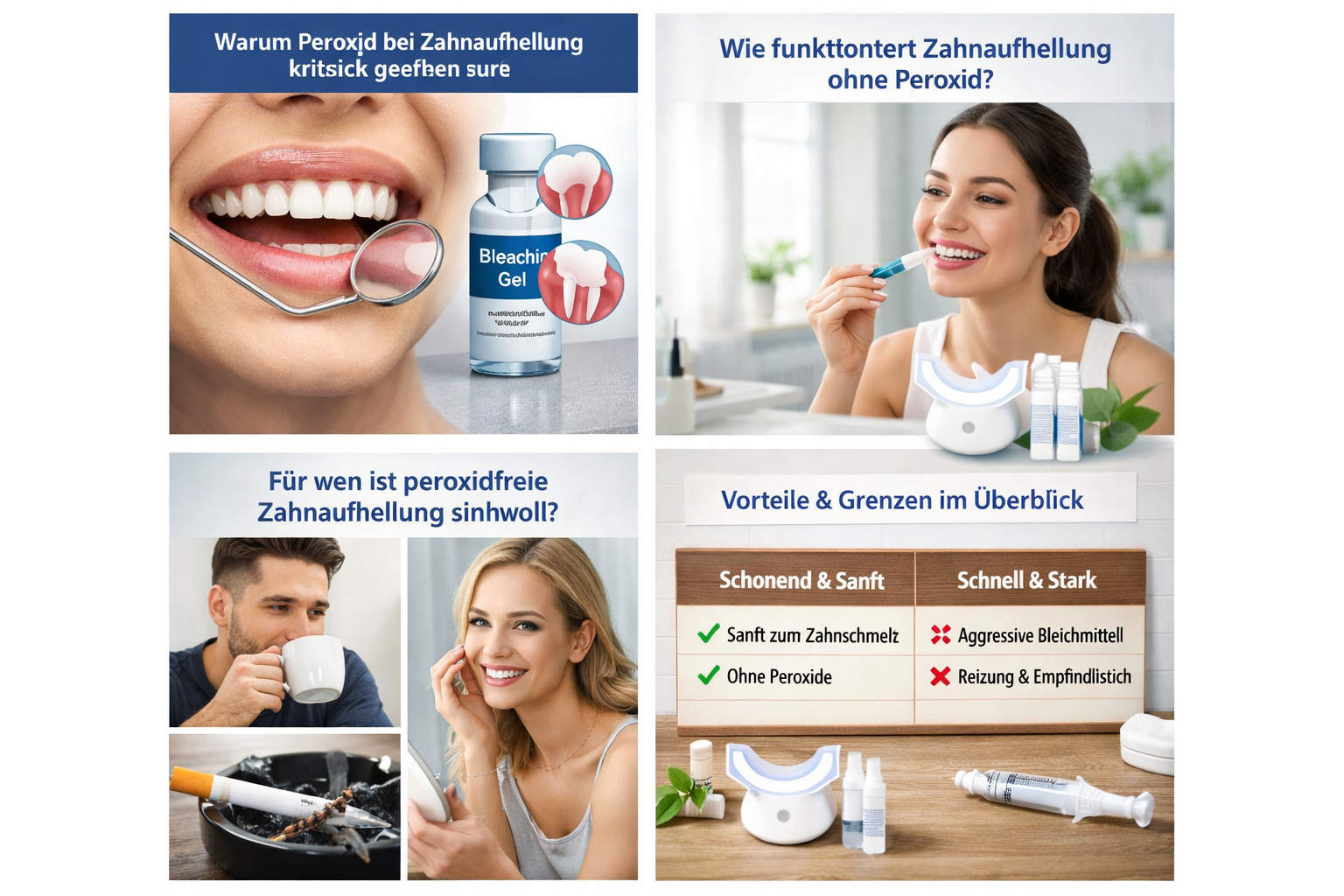 Sanfte Zahnaufhellung ohne Peroxid