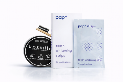 UpSmile Whitening Starter Set mit Aktivkohle und PAP+ Whitening Strips
